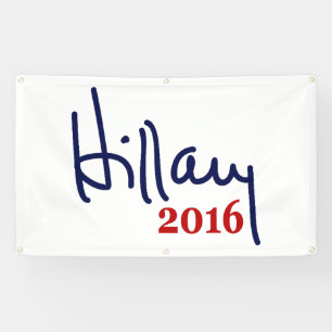 Hillaryunterzeichnungs-Fahne 2016 im Freien Banner