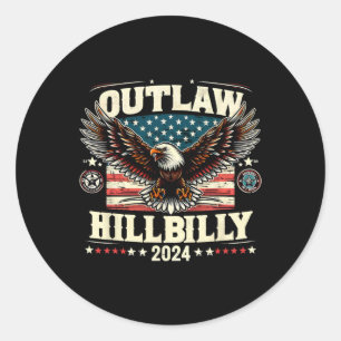 Hillbilly 2024 US-Wahltag Retro Eagle Militar Runder Aufkleber