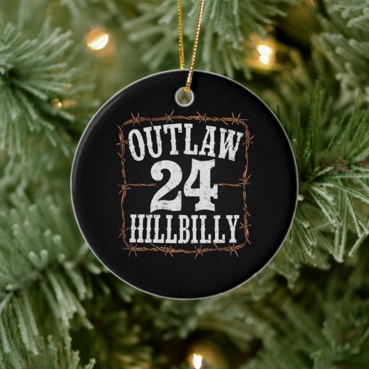 Hillbilly 2024 Western Trump Vance 2024 verbieten Keramik Ornament (Baum)