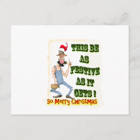 Hillbilly Festive, wie es wird Postkarte (Vorderseite)