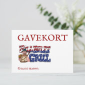 HillBilly Grill Dänemark Geschenkkarte! Einladung (Stehend Vorderseite)