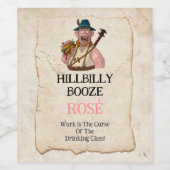 HillBilly Grill Rose Wein/Booze Label! Weinetikett (Einzelnes Label)