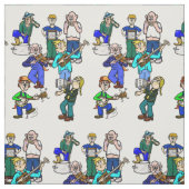 Hillbilly Jug Band Musicians Fabric Stoff (Muster)