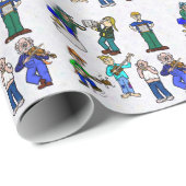 Hillbilly Jug Band Musicians Wrapping Paper Geschenkpapier (Rolleneckpunkt)