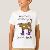 Hillbilly Motorrad Funny Cow Geschenk Kuh A Socky T-Shirt (Vorderseite)