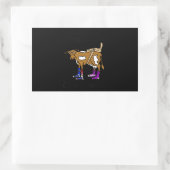 Hillbilly Motorrad lustige Kuh Geschenk für Biker Rechteckiger Aufkleber (Tasche)