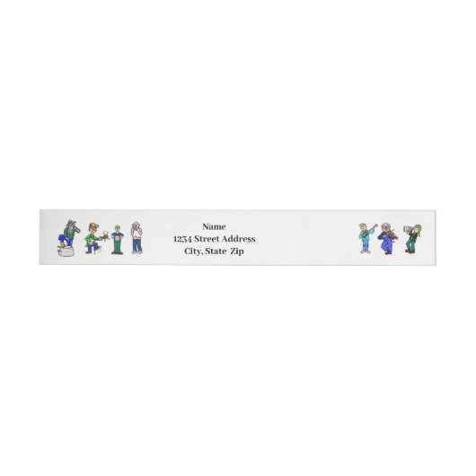 Hillbilly Musicians Wraparound Address Label (Person)
