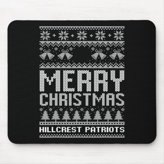 Hillcrest Patriots Logo Frohe Weihnachten Ugly Swe Mousepad (Vorne)