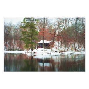 Hillfarm Rustic Cabin the Woods - Print Fotodruck