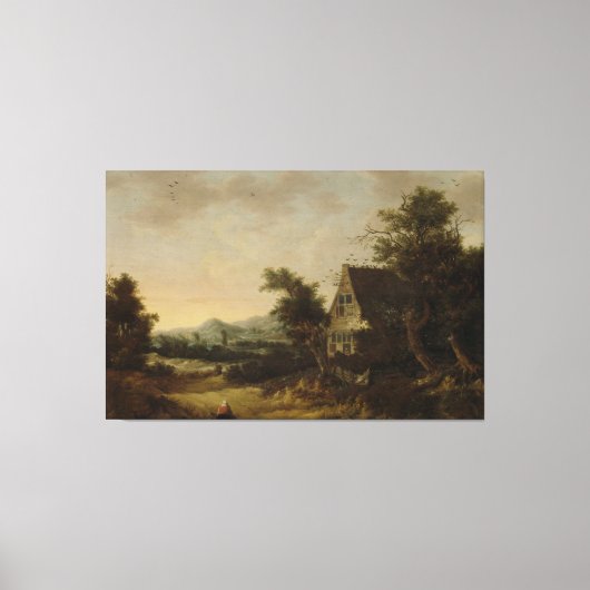 Hillige Landschaft mit Hütte der Bauern, Cornelis  Leinwanddruck (Vorderseite)