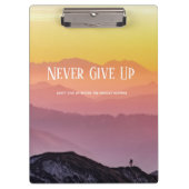 Hills Landschaft Regenbogenfarben Motivation Zitat Klemmbrett (Vorderseite)