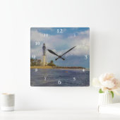 Hillsboro Einlass-Licht landschaftlich Quadratische Wanduhr (Zuhause)