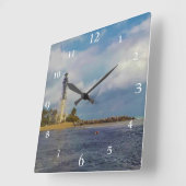 Hillsboro Einlass-Licht landschaftlich Quadratische Wanduhr (Winkel)