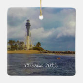 Hillsboro Einlass-Licht-Quadrat datiert Keramikornament (Rückseite)