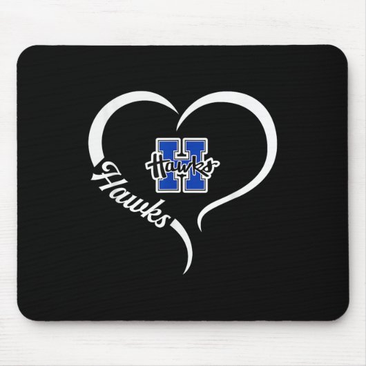 Hillsboro Hawks Logo Halbherz Slogan Hs Mousepad (Vorne)