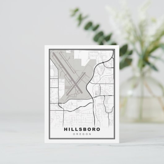Hillsboro Map Postkarte (Stehend Vorderseite)
