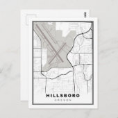 Hillsboro Map Postkarte (Vorne/Hinten)