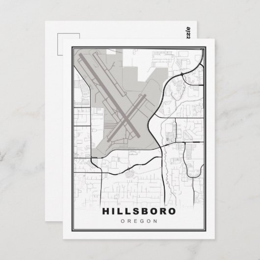 Hillsboro Map Postkarte (Vorne/Hinten)