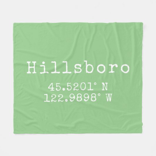 Hillsboro Oregon Latitude Longitude Fleecedecke (Vorderseite (Horizontal))