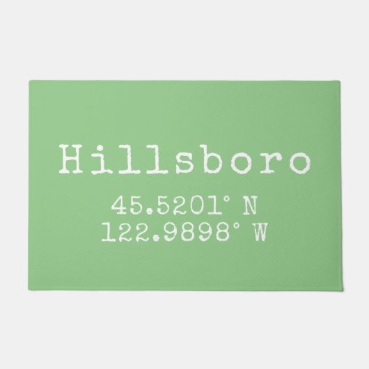 Hillsboro Oregon Latitude Longitude Fußmatte (Vorderseite)