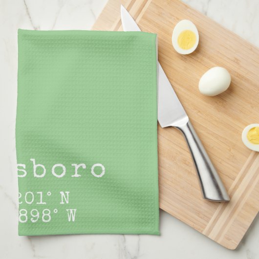 Hillsboro Oregon Latitude Longitude Geschirrtuch (Viertel Falte)