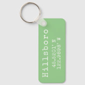 Hillsboro Oregon Latitude Longitude Schlüsselanhänger (Vorderseite)