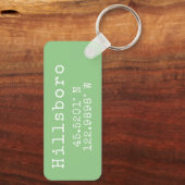 Hillsboro Oregon Latitude Longitude Schlüsselanhänger (Rückseite)