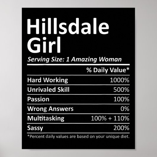 Hillsdale Girl Nj New Jersey Funny City Home Roots Poster (Vorne)
