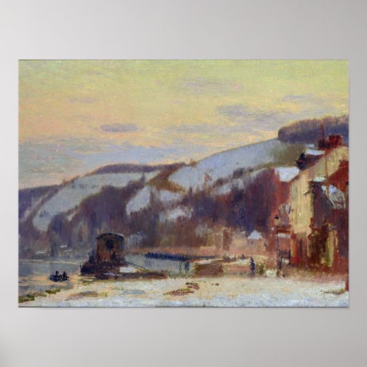Hillside bei Croisset unter Schnee Poster (Vorne)