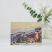Hillside bei Croisset unter Schnee Postkarte (Stehend Vorderseite)