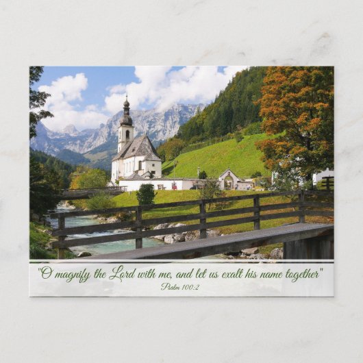 Hillside Church schöne ruhige Szene Custom Text Postkarte (Vorderseite)