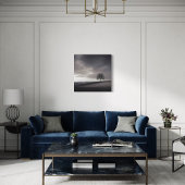 Hillside Landschaft Leinwand, einsamer Baum Leinwanddruck