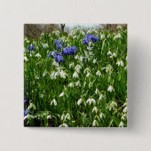Hillside of Early Spring Flowers Landschaft Button (Vorderseite)