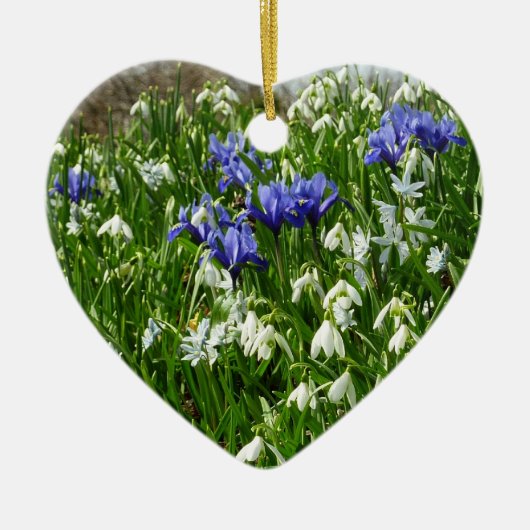 Hillside of Early Spring Flowers Landschaft Keramikornament (Vorne)