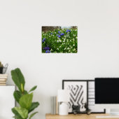 Hillside of Early Spring Flowers Landschaft Poster (Heimbüro)