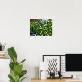 Hillside of Early Spring Flowers Landschaft Poster (Heimbüro)
