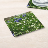 Hillside of Early Spring Flowers Landschaft Rechteckiger Pappuntersetzer (angewinkelt)