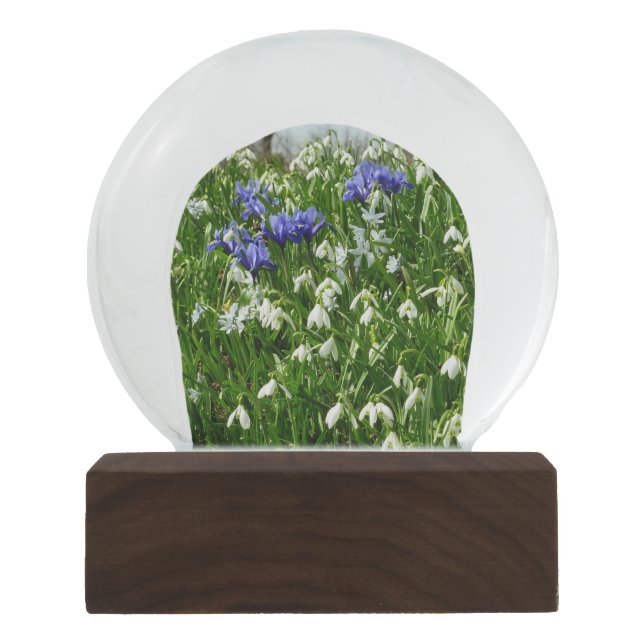 Hillside of Early Spring Flowers Landschaft Schneekugel (Vorderseite)