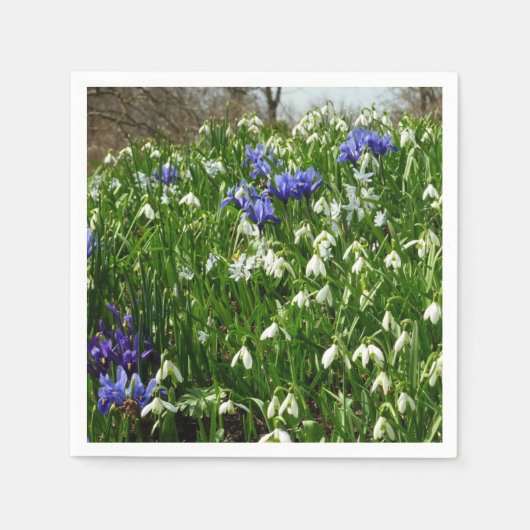 Hillside of Early Spring Flowers Landschaft Serviette (Vorderseite)