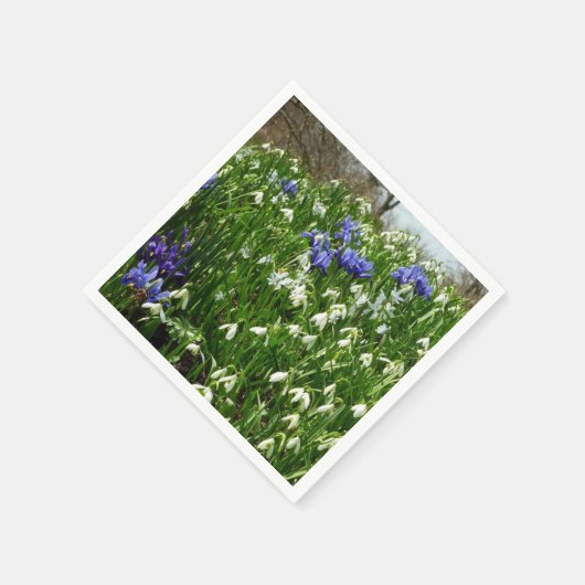 Hillside of Early Spring Flowers Landschaft Serviette (Ecke)