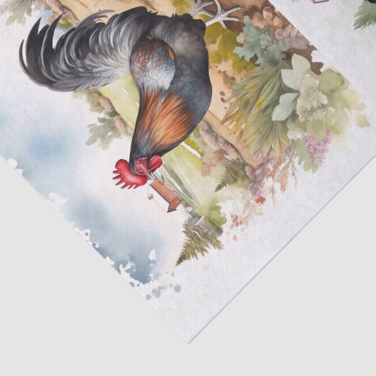 Hillside Roosters Seidenpapier (Ausschnitt)
