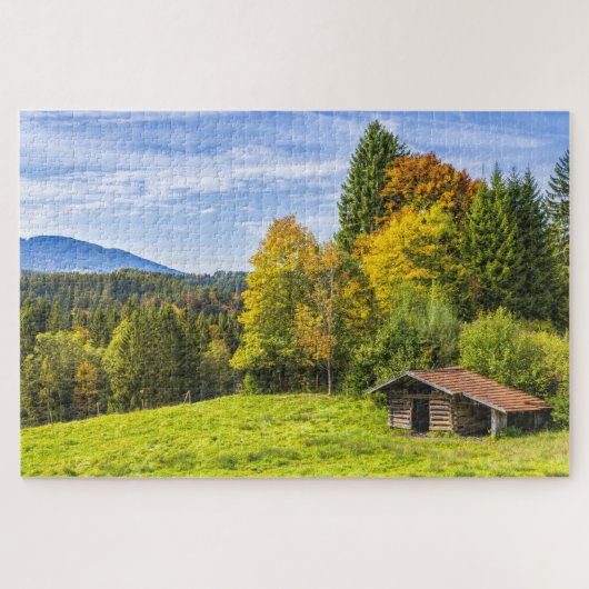 Hillside Shack View Mountains & Forest Puzzle (Horizontal)