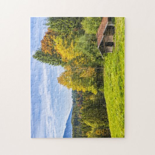 Hillside Shack View Mountains & Forest Puzzle (Vertikal)