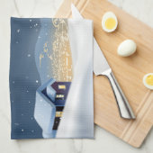 Hillside Snowy Christmas Scene, Zuhause & Pines Geschirrtuch (Viertel Falte)