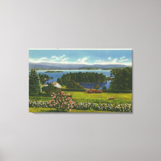 Hillside View of Diamond Island and Lake Leinwanddruck (Vorderseite)