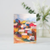 Hillside Village Houses Postcard Postkarte (Stehend Vorderseite)