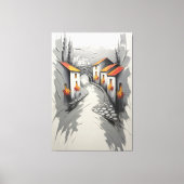 Hillside Village Pathway Leinwanddruck (Vorderseite)