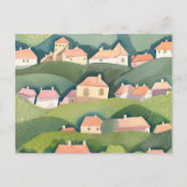 Hillside Zuhause | Nature Watercolor Airy Painting Postkarte (Vorderseite)