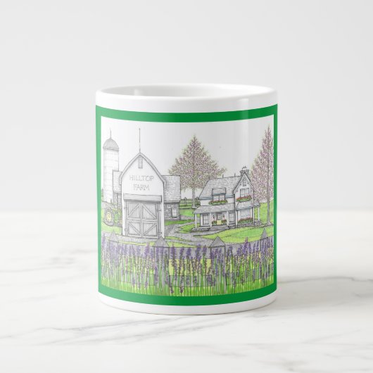 Hilltop Farm in Spring Jumbo Coffee Tasse (Vorderseite)