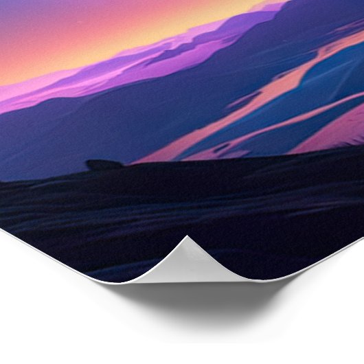 Hilltop Glimpse of the Starry Valley Poster (Ecke)